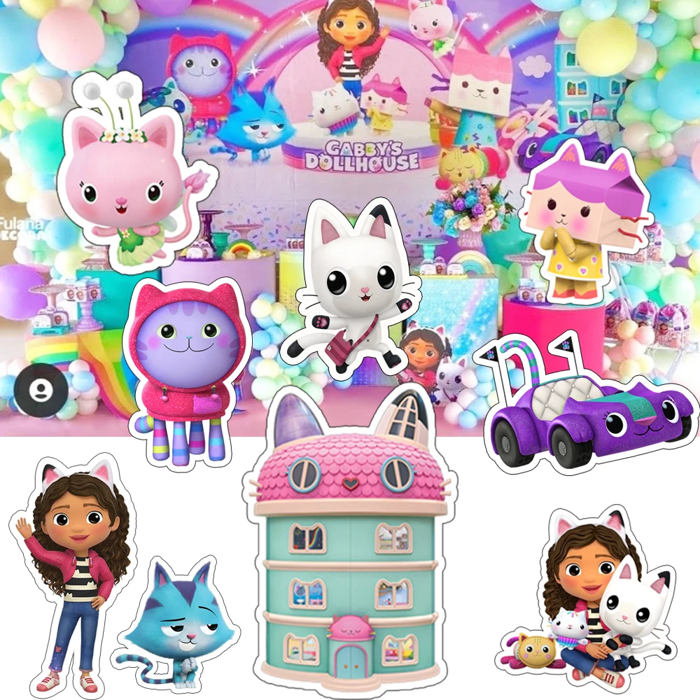 غابي دمية KT مجلس القواطع الحيوانية الورق المقوى لطيف الطفل حفلة عيد ميلاد خلفية زينة الوقوف صور الدعائم