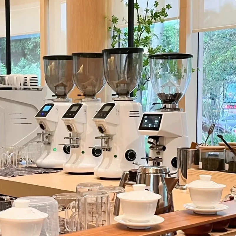 Molinillo de café comercial, molinillo de café eléctrico con pantalla táctil negra para Hotel, molinillo de café expreso