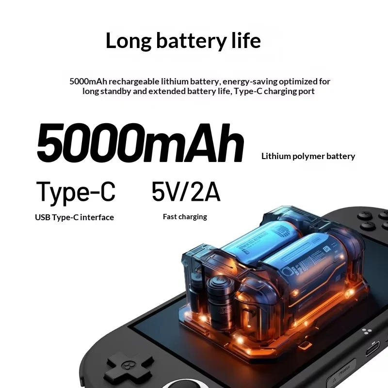 Trimui Smart pro S وحدة تحكم ألعاب محمولة 4.96 بوصة 720p HD IPS شاشة ريترو ممر الألعاب لاعب هدية مثالية للأطفال