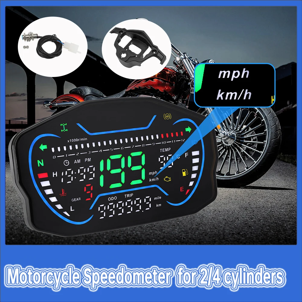 

Motorcycle Digital Panel LCD Speedometer Meter Odometer For Ducati For Honda For Kawasaki For Suzuki for 2/4 cylinders moto