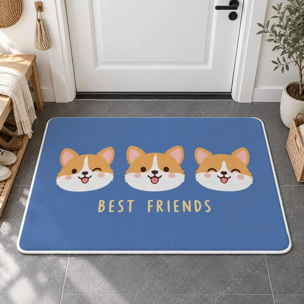 Cute Pet Playroom Floor Mat Flannel Rug Soft Non Slip Door Mat for Bathroom Bedroom Entryway Home Decor Gift 3
