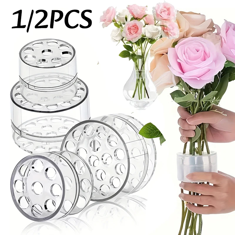 Vaso Espiral Transparente Invisível para Arranjos de Flores, Suporte de Haste Ikebana, Ferramenta Plástica Conveniente para Buquês e Plantas, DIY Floral