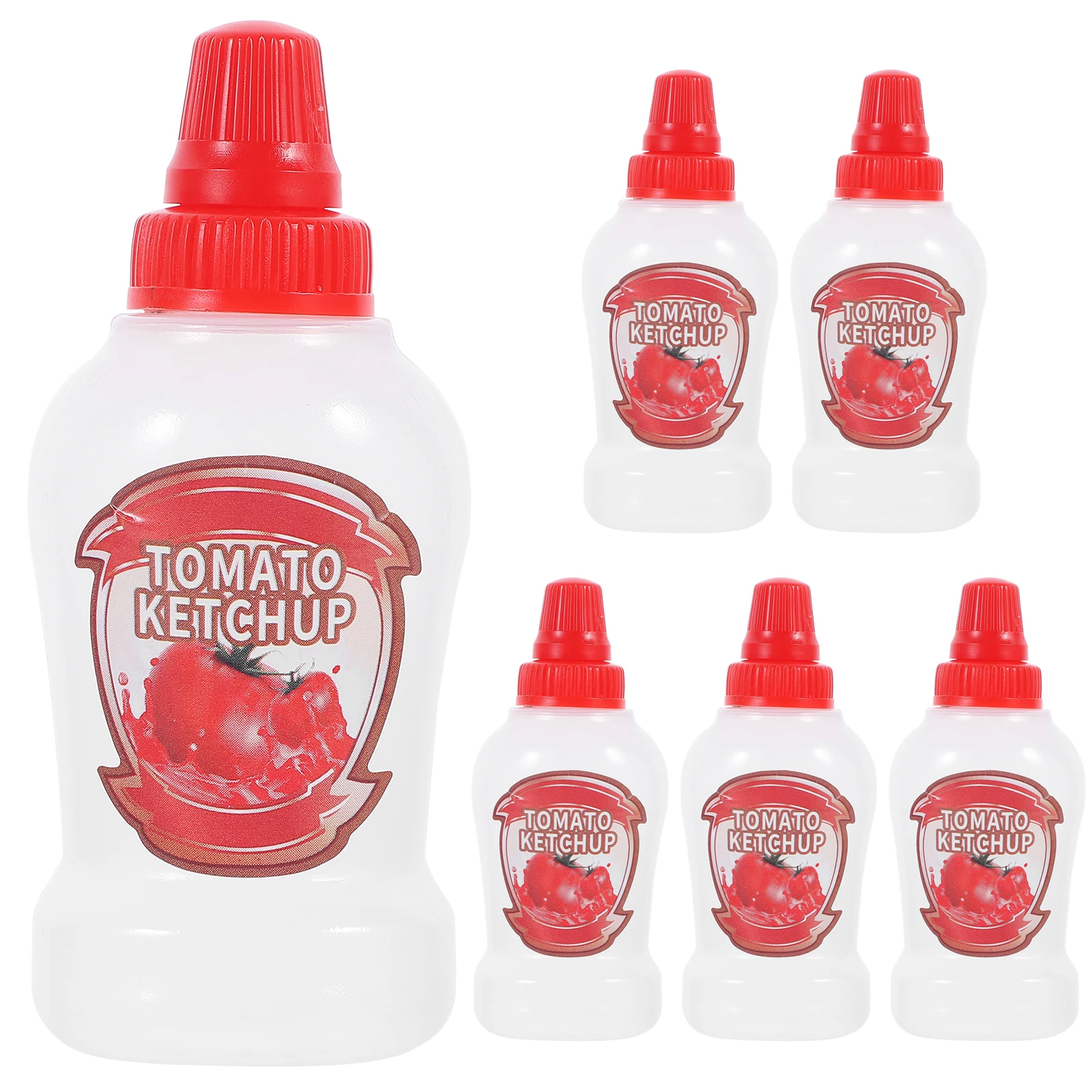 

6 Pcs Portable Sauce Bottle Mini Condiment Container Travel Ketchup Squeeze Picnic Seasoning Dispenser Lightweight Soy Vinegar