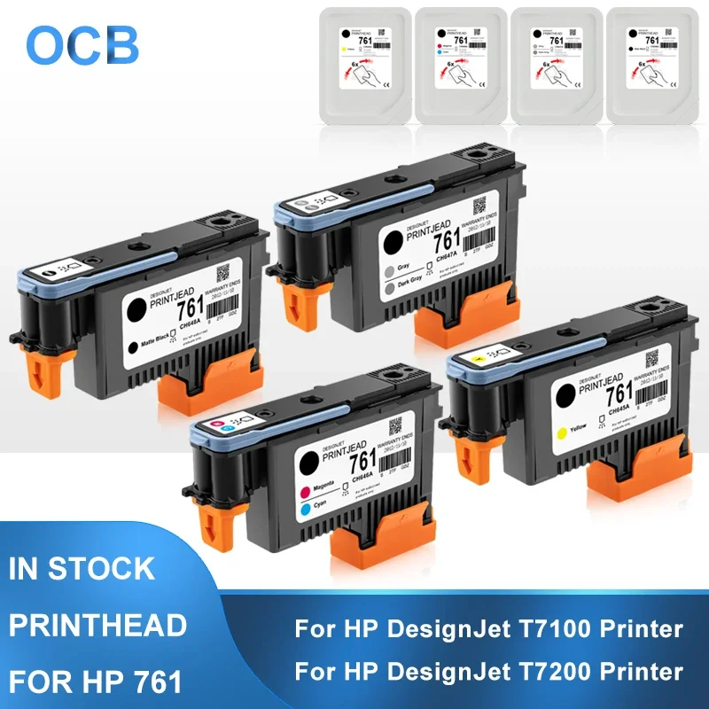 

For HP 761 Printhead Print Head For HP Designjet T7100 T7200 Printer (Y C/M GY/DGY MBK) CH645A CH646A CH647A CH648A