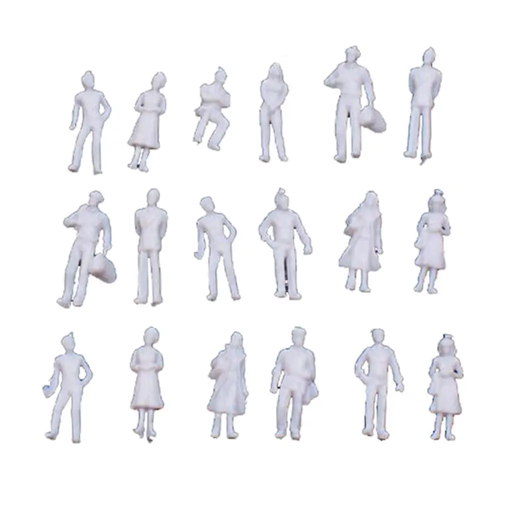 100pcs Plastic Light Grey Model Train People Figures Scale TT (1 to 100)