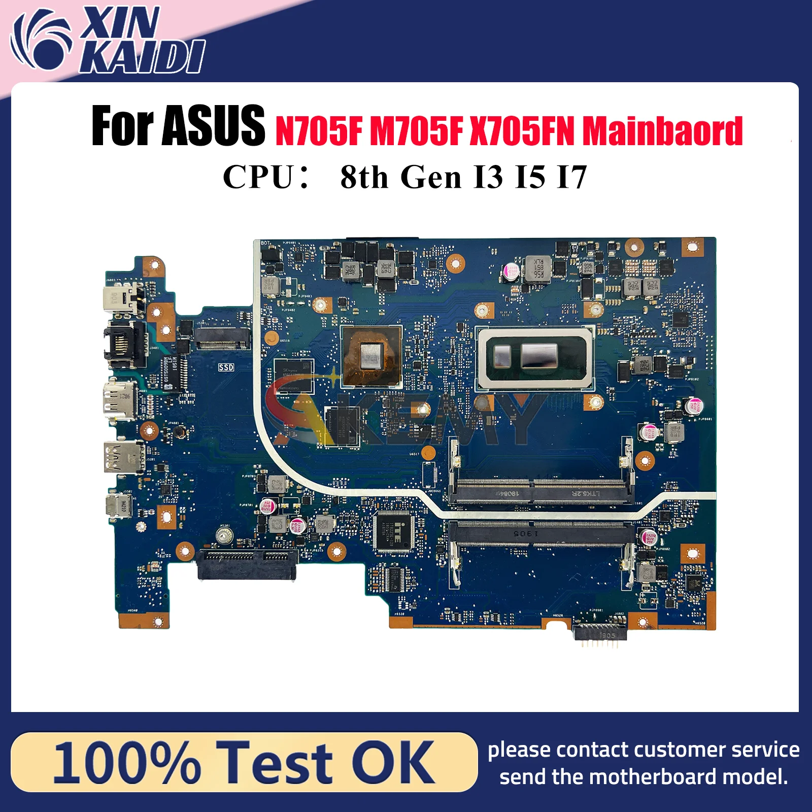 

X705FN Laptop Motherboard For ASUS VivoBook X705FN N705F X705F M705F Notebook Mainboard With I3 I5 I7 CPU tests OK fast shipping