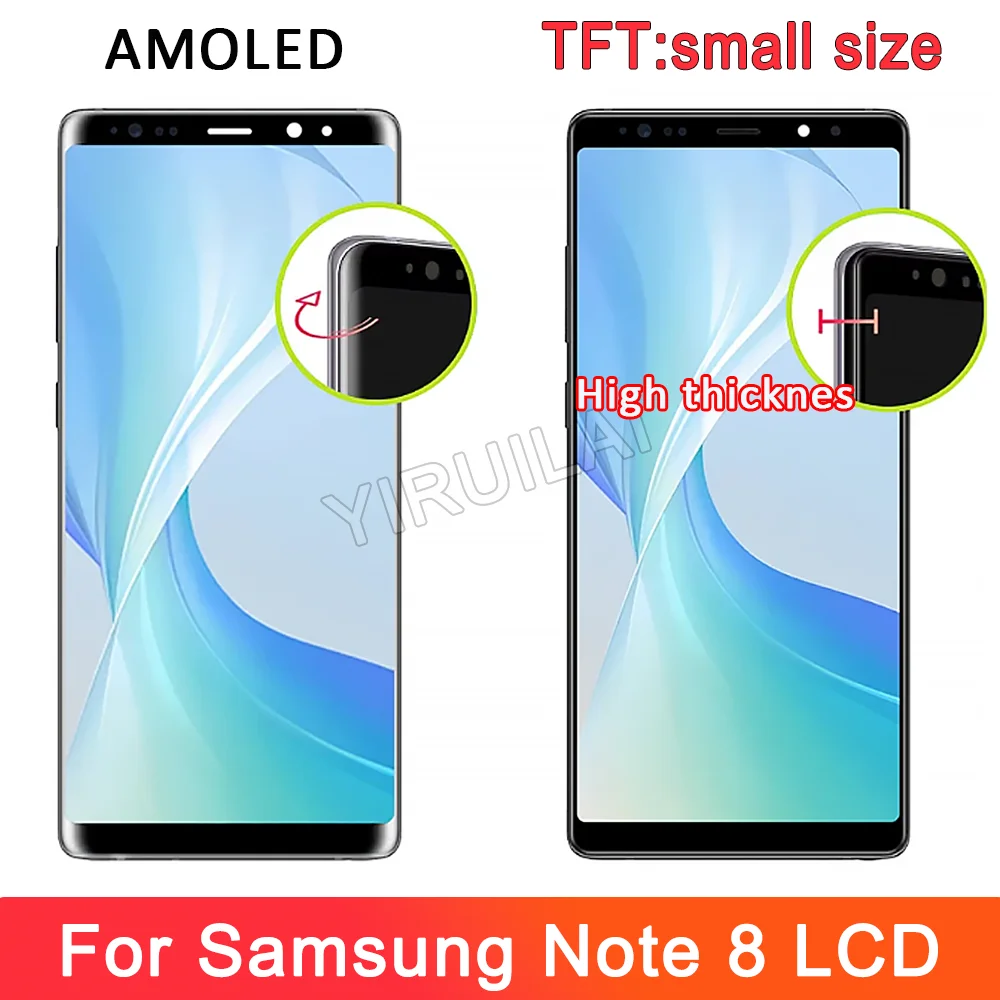 For Samsung Note8 N950F N950U N950W N950FD LCD Display Touch Screen Digitizer Assembly Note 8 Display Screen With Frame