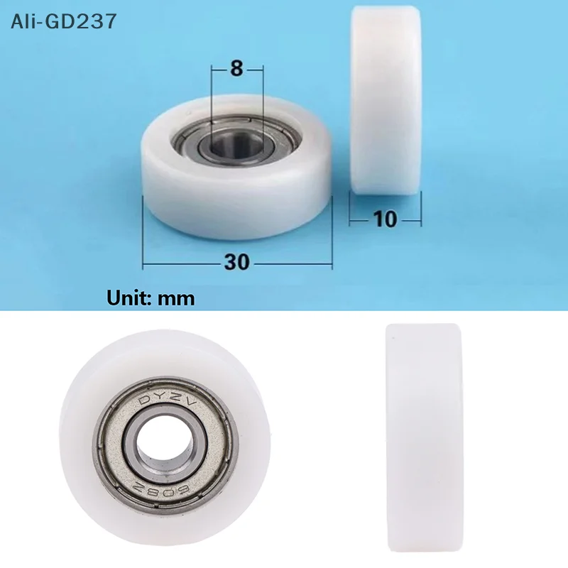 

GD237-1PC 8*30*10mm Injection Molded Nylon Coated Bearing Wheel Bearing 608 Roller Wheel Track Rail Pulley Door Window Pulley