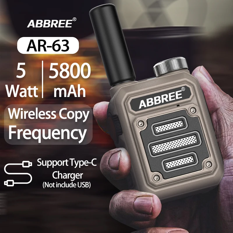 

Abbree Ar-63 Portable Mini Walkie Talkie Wireless Frequency Ham Radio For Hunting 50 Profesional Communicator Type-c