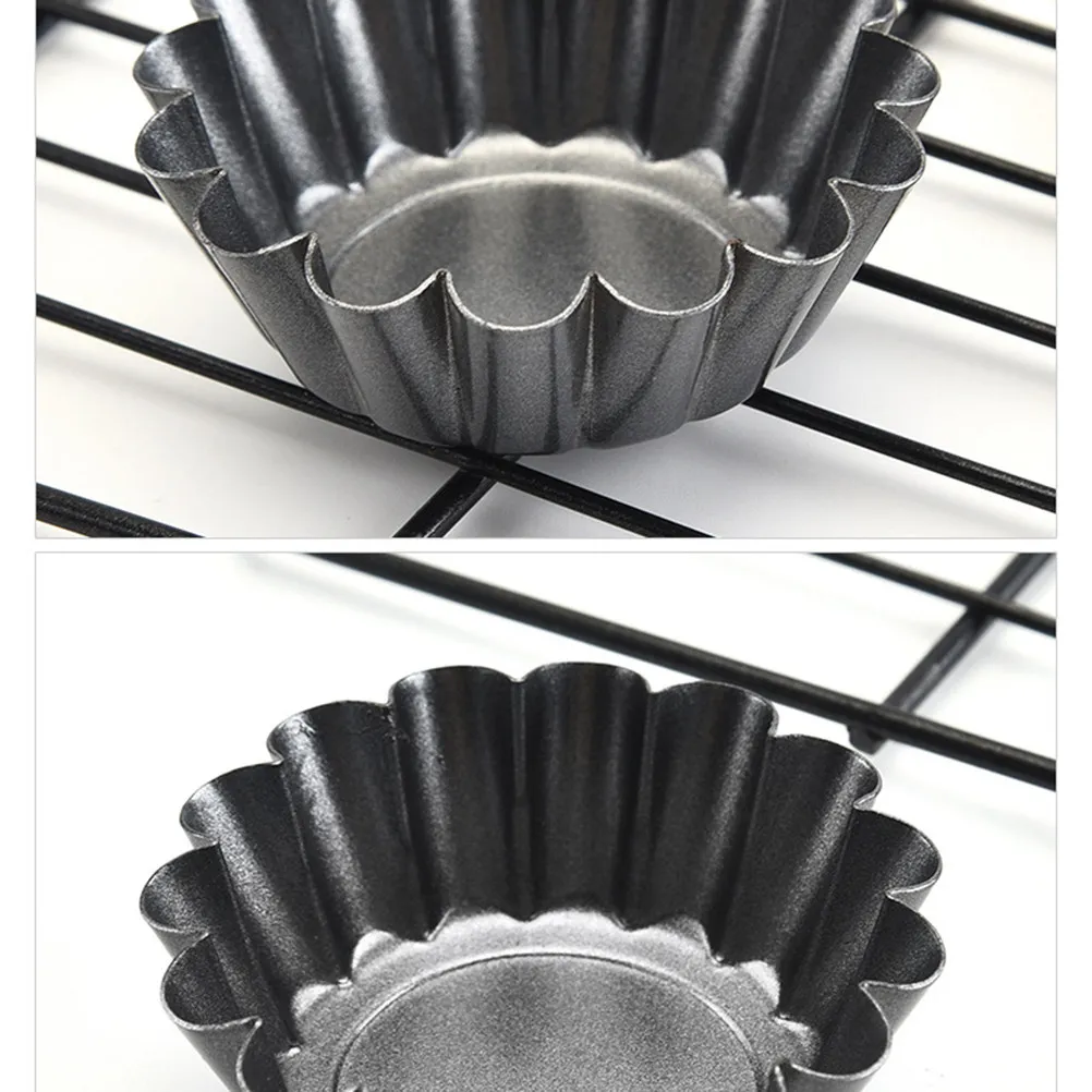 5Pcs Chrysanthemum-Shaped Tart Pans Non-Stick Flower Design Baking Mold for Egg Tarts Fruit Tarts Mini Cupcakes Quick Release