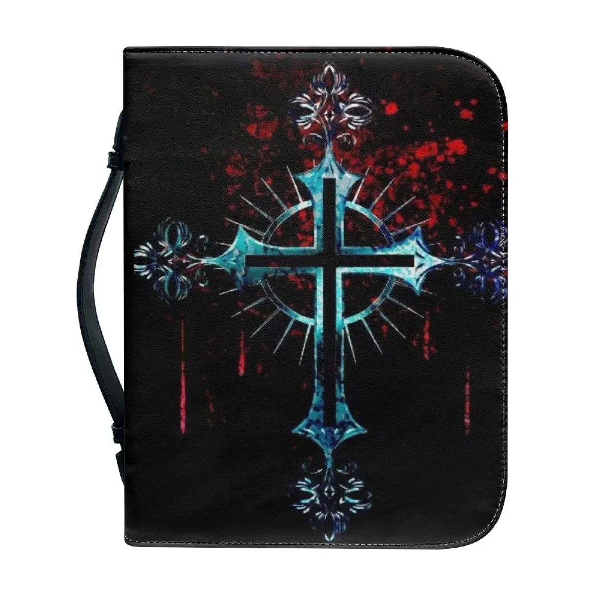 Classic Leather Print Bible Bag for Women Zipper Handle Handbags Hymns Custom Cover Case Carrying Storage Bags Custom