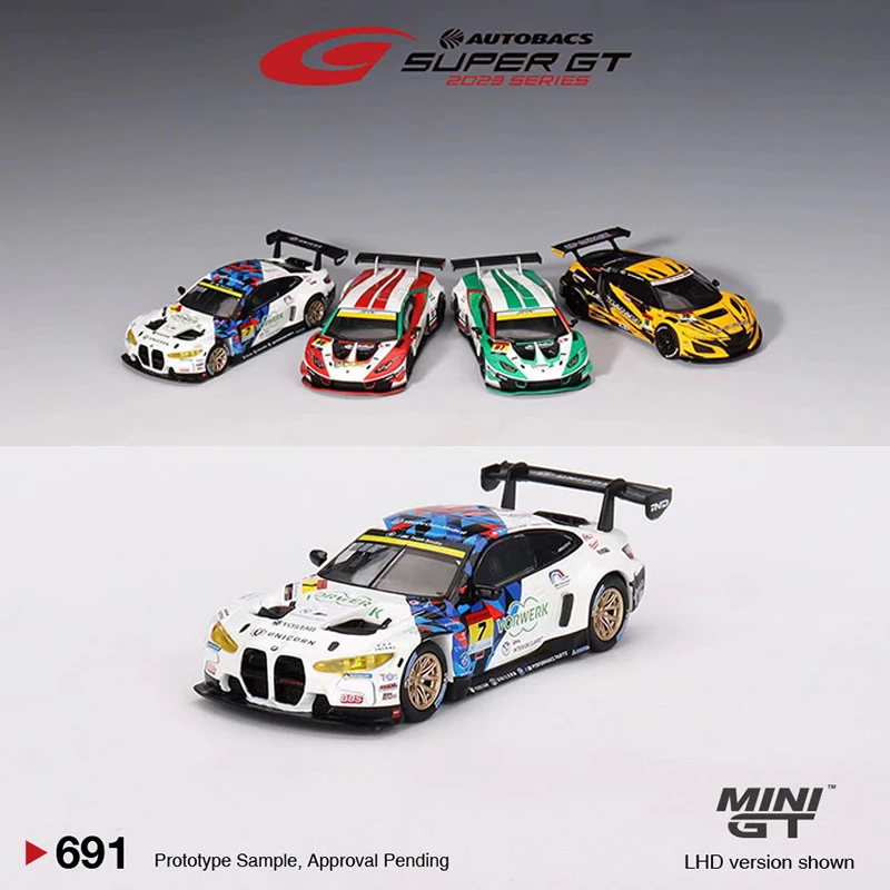 MINIGT 1:64 Toy Model Car M4 GT3 #7 Studie Alloy Die-Cast Sport Vehicle #691