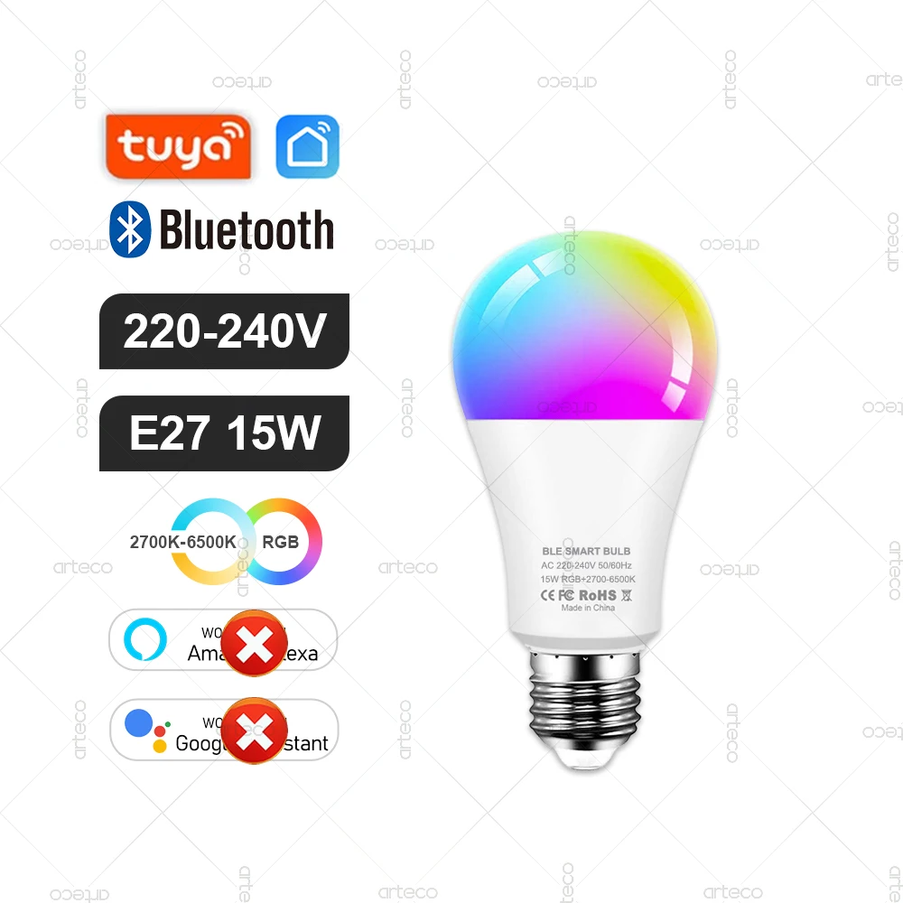 Tuya E27 GU10 E14 Lamp WiFi Zigbee Bluetooth, Dimbare Smart LED Lamp 2700-6500 K RGBCW, LED Gloeilamp Werk Met Alexa Google Thuis
