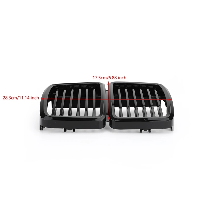 Front Hood Kidney Grille Grill Black For BMW E30 Front Grille 3 Series M3 1982-1994(Glossy Black)