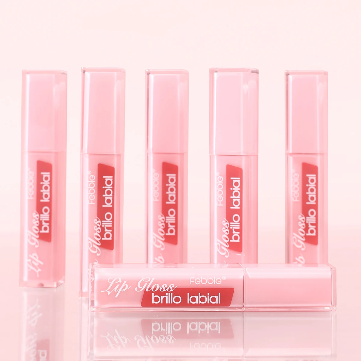 FEBBLE Lucidalabbra idratante, idratante a lunga durata, impermeabile, morbido e setoso, effetto lucidalabbra a specchio, tinta rossa