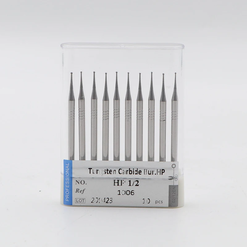 

10PCS/Box Dental Carbide Burs for Lab HP Tungsten Steel Crown Cutting Bur Set