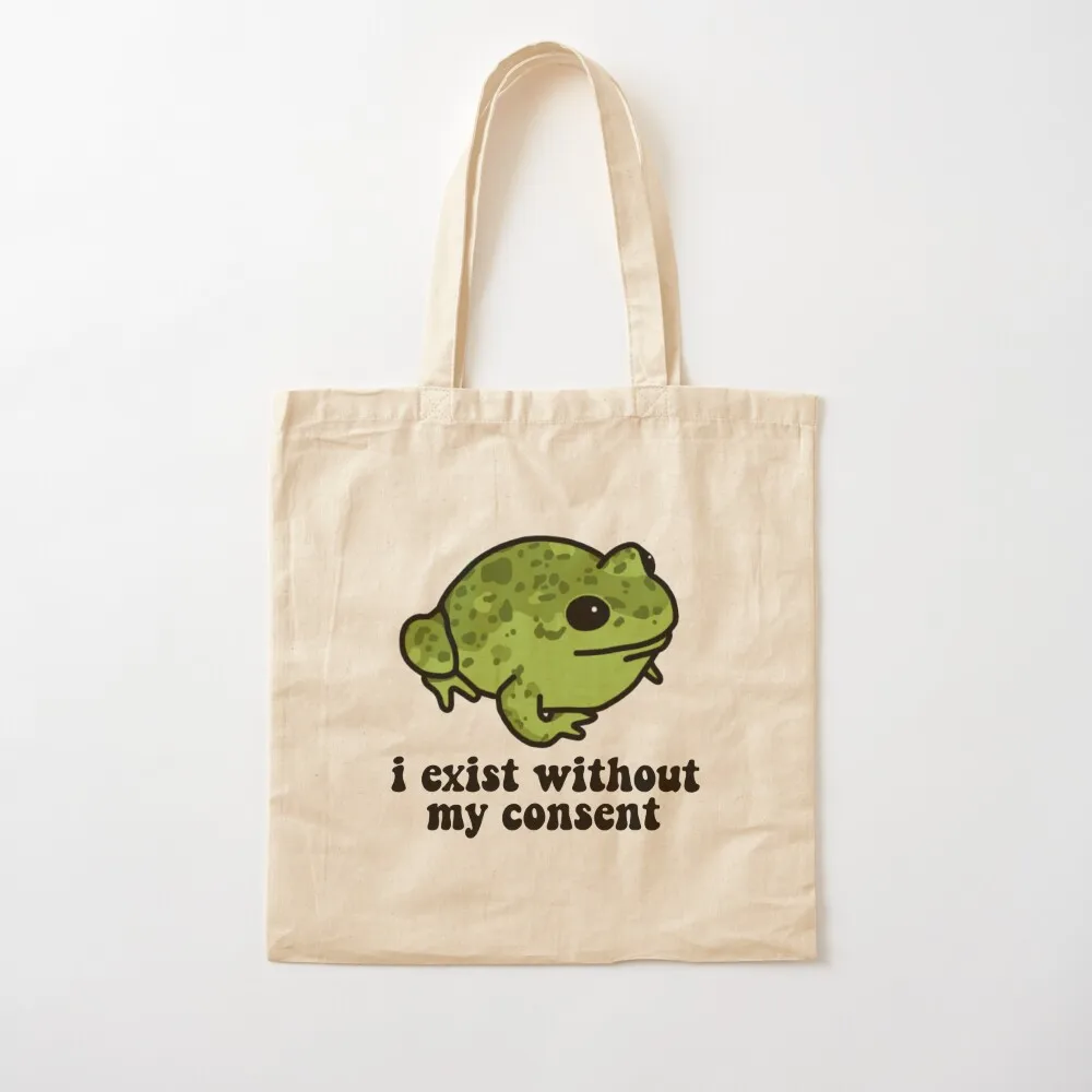 

I Exist Without My Consent Frog Tote Bag female bag hand bag canvas tote bags Canvas Tote