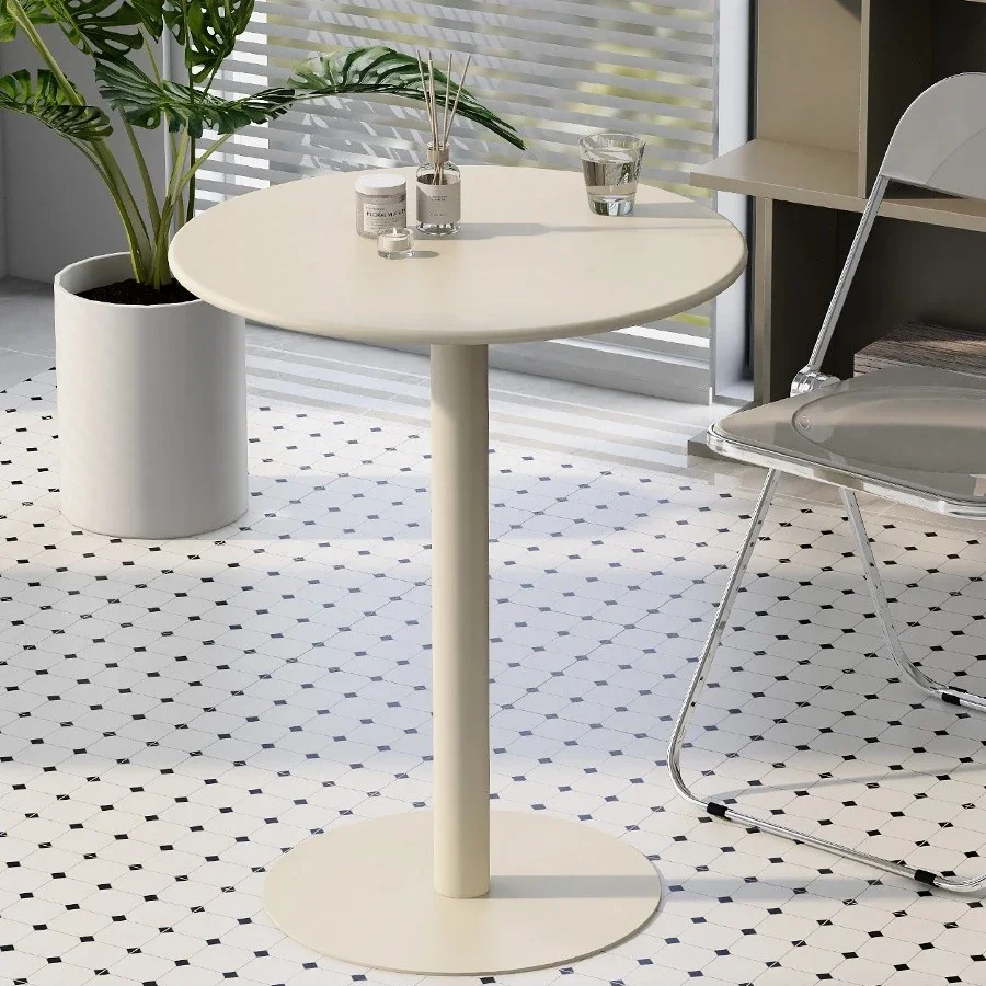 Iron Coffee Table Minimalist Bubble Tea Side Table Balcony Leisure Furniture Creamy Aesthetic End Table EasyClean Modern Desktop