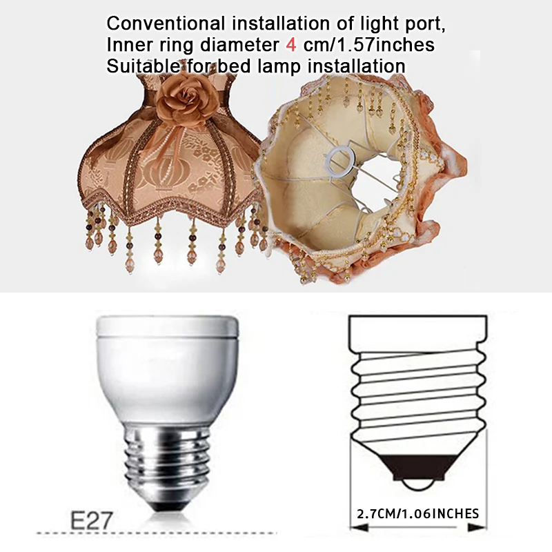 Imagem -06 - Luxo Estilo Europeu Abajur Luz Lâmpada Tampa Lustre Europeu Retro Arte Pano Franja Talão Laço Abajur Decoração de Casa