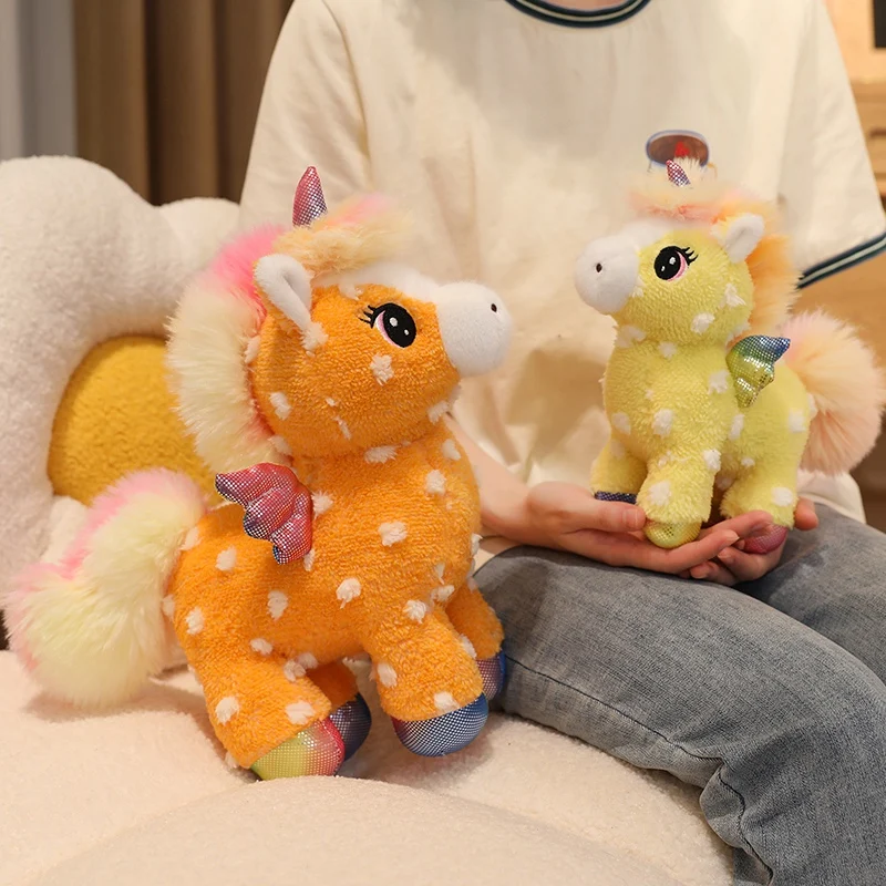 25/30 سنتيمتر أشعة الشمس وقوس قزح الحصان ألعاب من القطيفة لينة محشوة الكرتون الحيوان يونيكورن دمية هدايا عيد ميلاد لطيفة #4