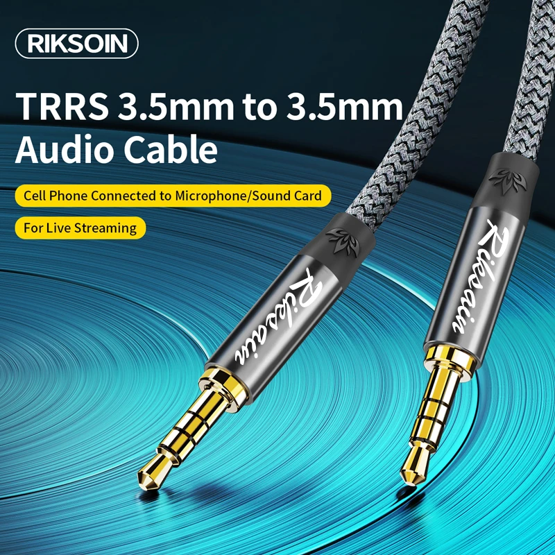 3,5mm Aux-Audiokabel, Hi-Fi Stereo TRRS-Stecker auf Stecker AUX-Kabel Kompatibel mit iPad, Samsung-Handys, Kopfhörer, Lautsprecher