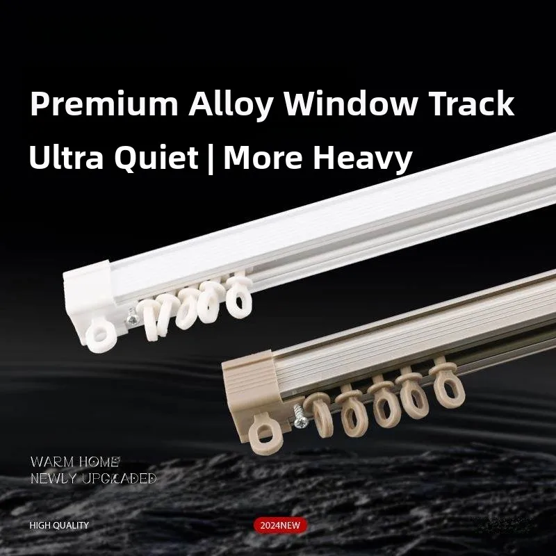 

Deyu Thickened Aluminum Alloy Curtain Track Silent Slide Rail Top Mount Side Mount Curtain Pole Home Decorative Accessories