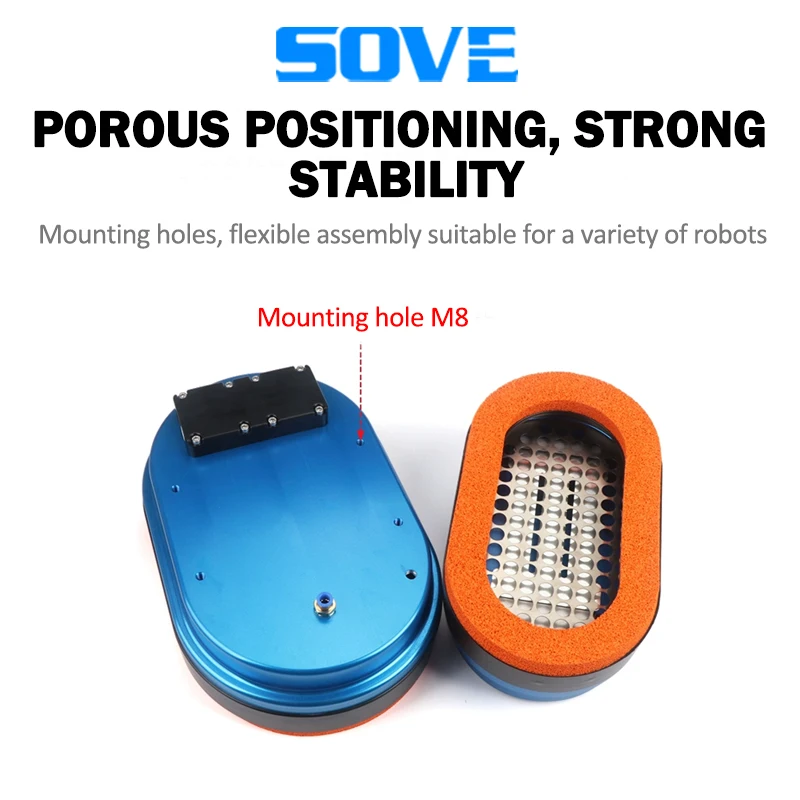 Robotic Arms Oval Integrated Sponge Vacuum Suction Cup Pneumatic Powerful Suction Cup Industrial Sheet Metal Processing