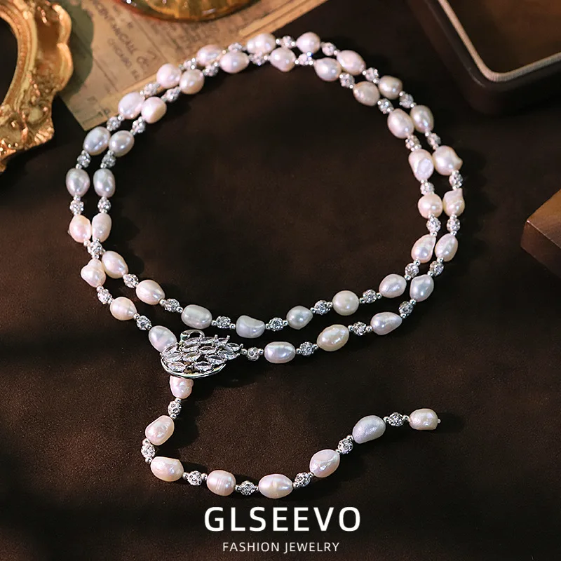 Natural Pearl, Swan-Shaped Cubic Zirconia Sweater , Versatile Clavicle , Unique Necklace, Neck Chain