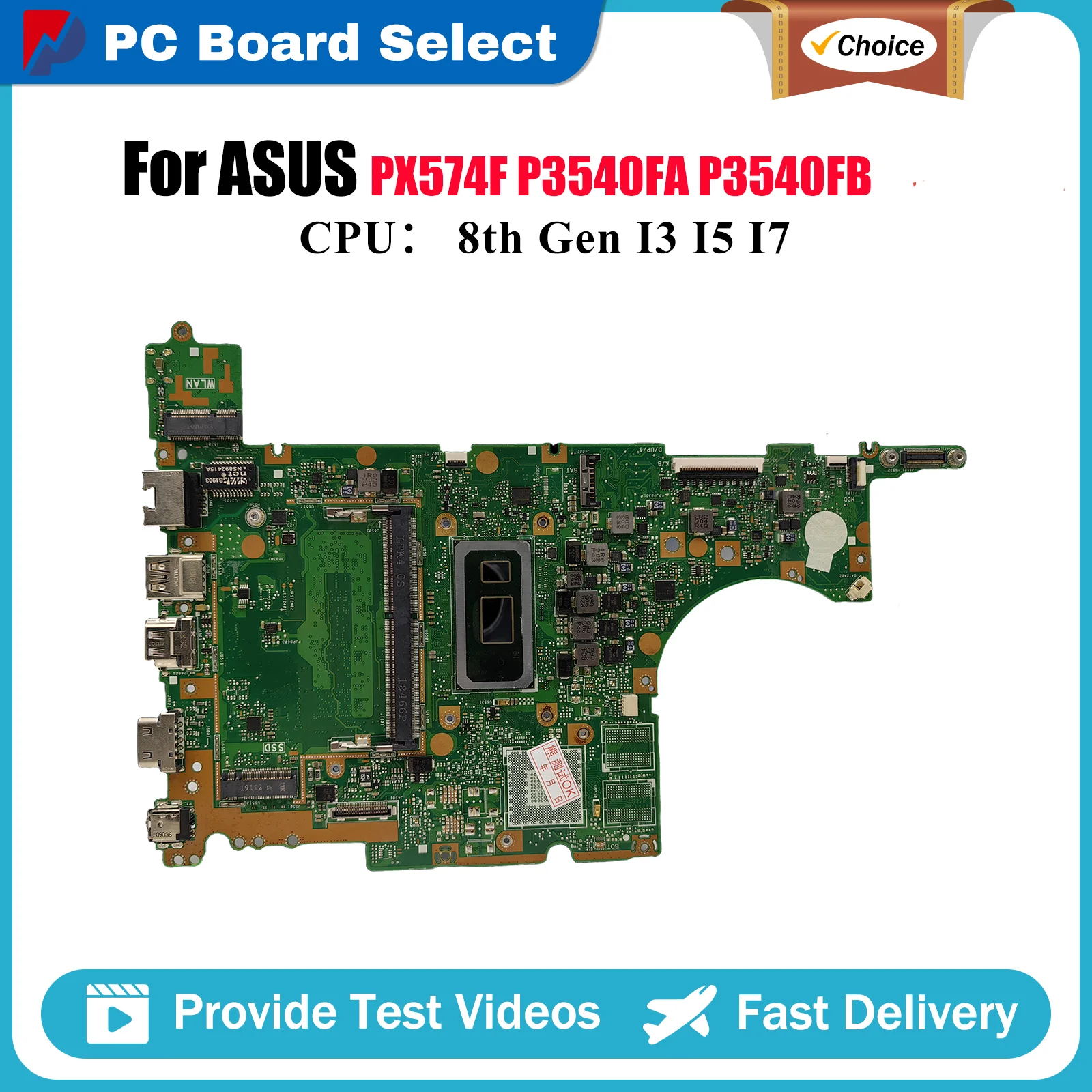 

P3540FA Laptop Motherboard For ASUS ProArt PX574F P3540F P3540FA P3540FB Notebook Mainboard With I3 I5 I7 CPU 100% tests OK stk