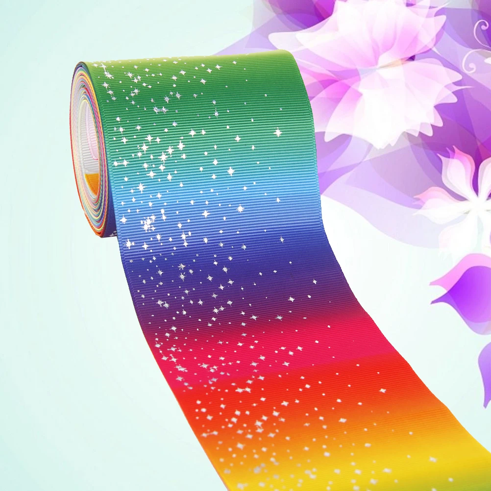 

1 Roll Rainbow Star Ribbon for DIY Handmade Hair Bow Clip Accessories and Festival Wedding Party Birthday Bridal Shower Decorat