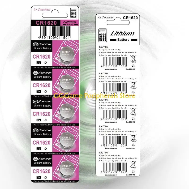 

U55B 10/5PCS CR1620 Battery Cells Travel Size Leakproof Design for Small Electronics