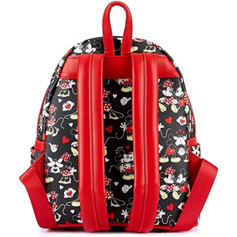 Loungefly Disney Mickey und Minnie Herz Hände Damen Doppel Strap Schulter Tasche Geldbörse Mini Rucksack