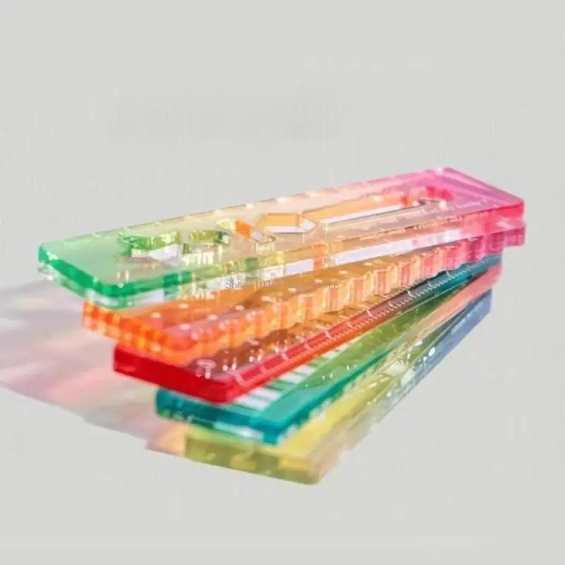  Creative Straight Rulers Plastic Drawing Tool Artistic Measuring Instrument Student School Stationery Supply