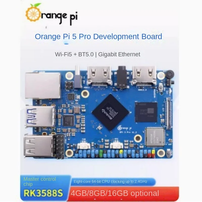 لوحة تطوير Orange Pi 5 pro معالجة Rockchip RK3588S 6T FP32 AI 8 النواة 64 بت وحدة المعالجة المركزية لمشاريع الإلكترونيات #1