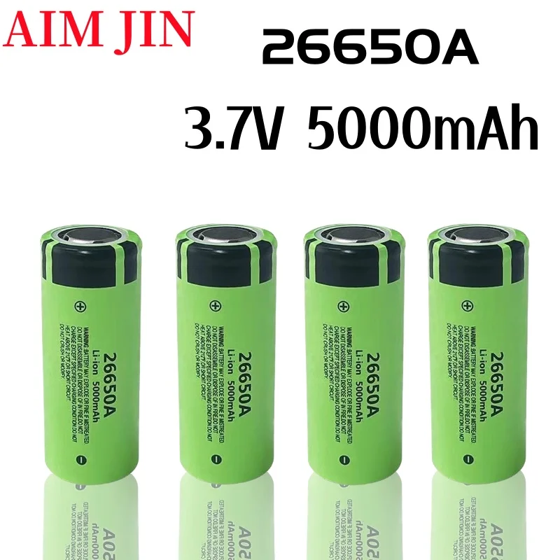 

3.7V 5000mAh Battery 26650A High Capacity 26650 Li-ion Rechargeable Batteries for toy flashlight