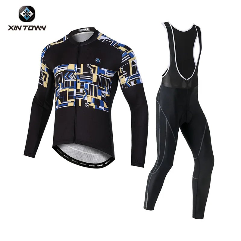 

XINTOWN Women's Long Sleeve Cycling Jersey Set Quick Dry Moisture Wicking Road Bike Bicycle Clothing Spring Summer