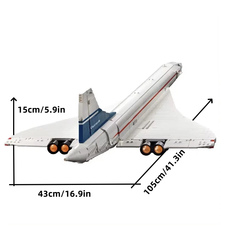 2083PCS Concorde Passenger Aircraft Building Block Creative Decoration Technical Model MOC 10318 Assembly Bricks Toys Kids Gifts