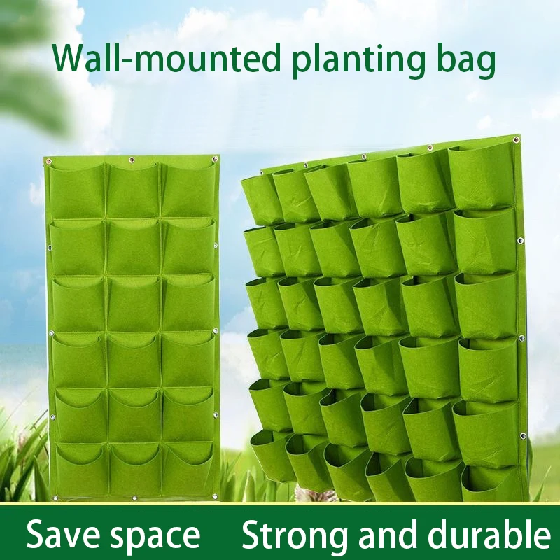Maceta Vertical de Fieltro para Colgar en la Pared, Bolsa de Cultivo para Jardín, Maceta Vertical para Suculentas, Decoración del Hogar