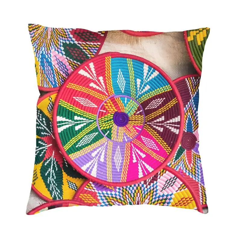 Nordic Style Ethiopian Plates Cushion Covers 40x40cm Velvet Sefed Pillow Case for Sofa Car Square Pillowcase Home Decorative