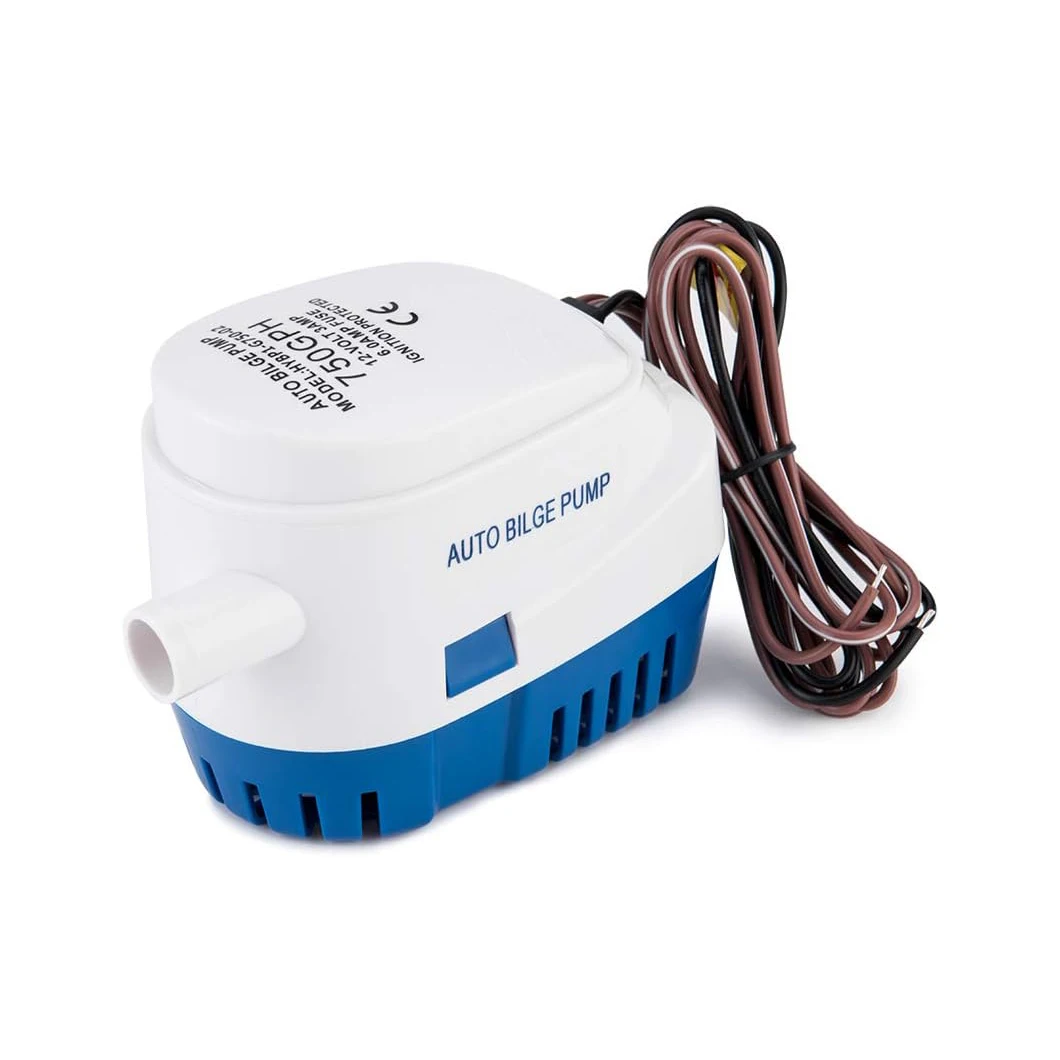 Boat Automatic Submersible Bilge Pump 12V 24V Volt DC Electric Marine Water Pump Small Auto 6500GPH 750GPH 1100GPH With Switch