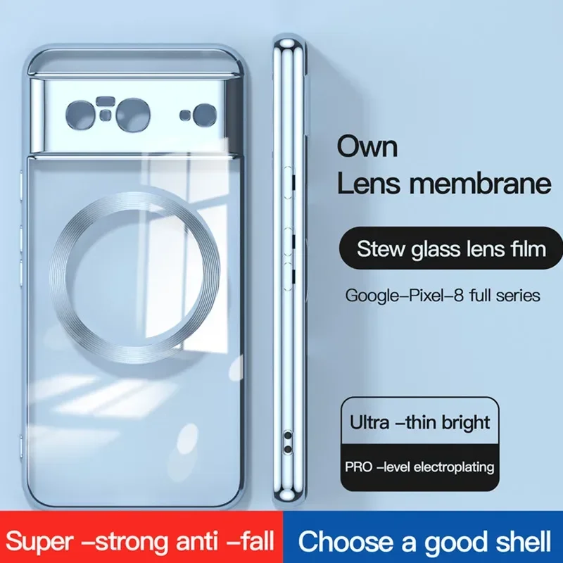 Electroplated Magnetic Phone Case For Google Pixel 9 8 Pro 7A Dustproof and Dropproof Lens Protector For Magnetic