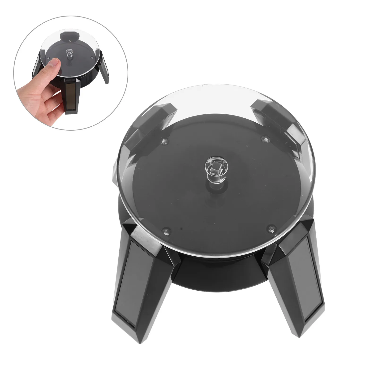 

Вращающаяся подставка для ювелирных изделий на солнечной энергии, автоматический поворотный механизм для демонстрации ожерелий, браслетов, часов, коллекционных предметов, для выставок и розничной торговли