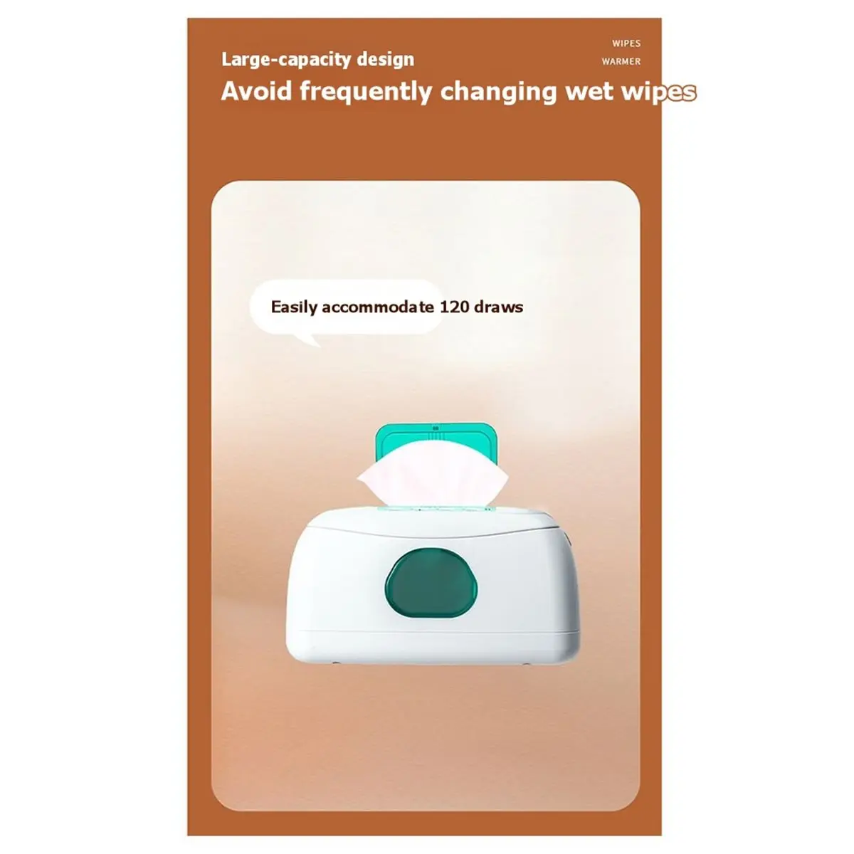 (AD11] Baby Wipe Warmer Large Capacity Portable USB-Powered Wet Wipe Warmer Auto-Lift Spring Wet Wipes Warmer for Home/Travel