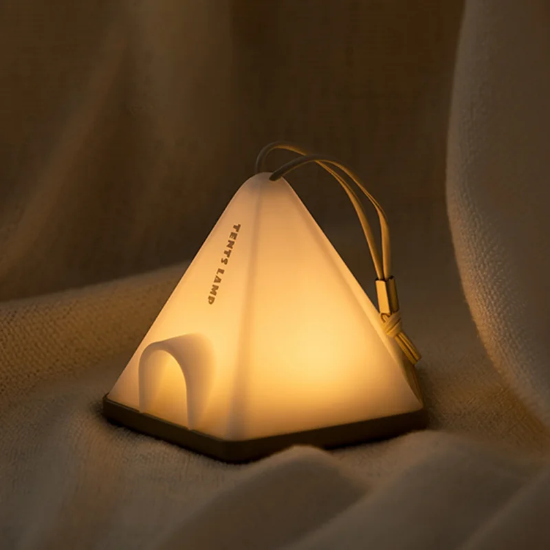 Outdoor Camping Tent Warm Night Light Bedroom Charging Atmosphere Light Minimalist Bedside Light Convenient Camping Light