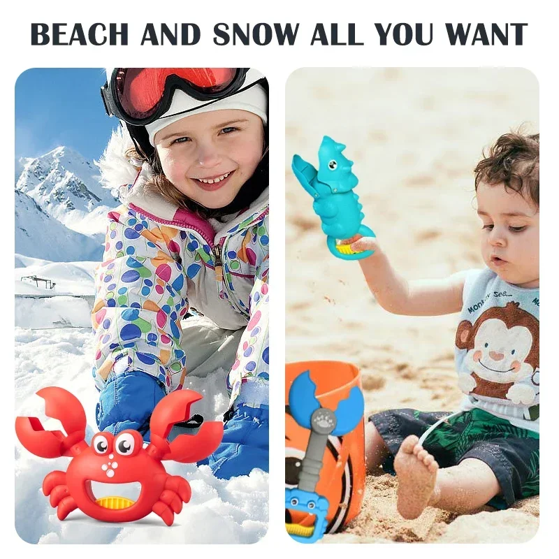 Winter Snow Toys Snowball Maker Tool Kit for Kids Outdoor Play Snow Ball Maker Clip Molds Toys Beach Digging Sand Shovel Set