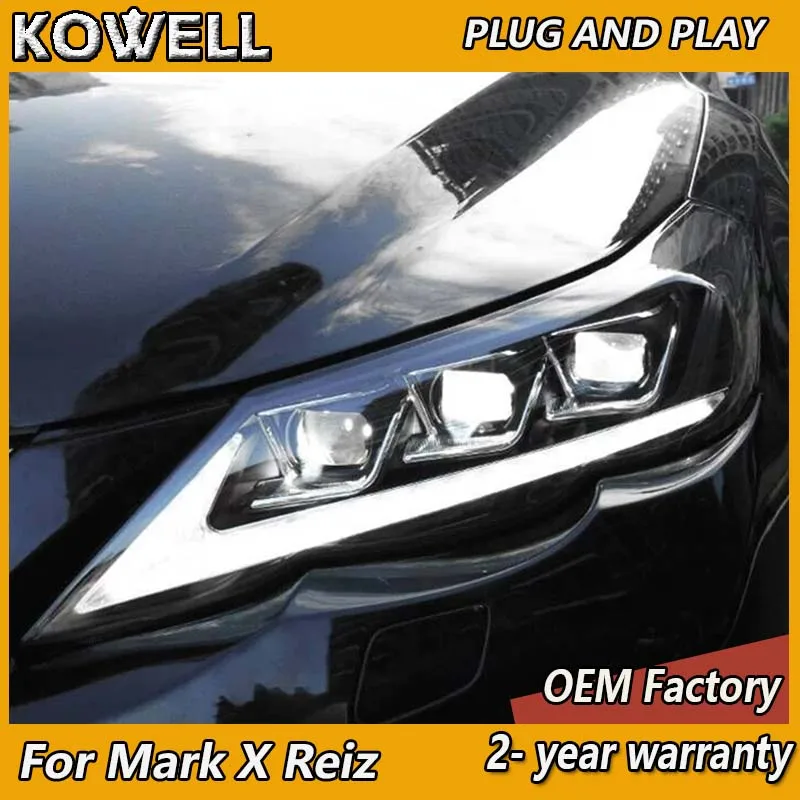 

Стайлинг автомобиля для Toyota Mark X, фары 2010-2013, Reiz, фары DRL, указатель поворота, ближний свет, линза проектора