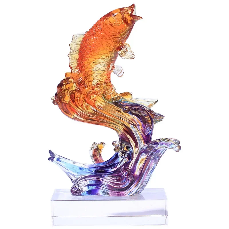 Glazed craftsman home living room entrance lucky fish ornament, send friends to lead creative atmosphere high-end practical