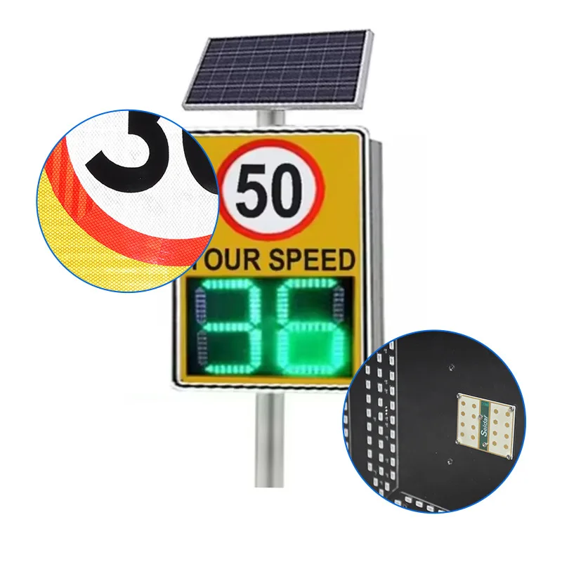 Shenghao LED Speed Safety Radar Traffic Sign Board 600x700mm Galvanized Steel Fifth Grade Reflective Film Digital Print for