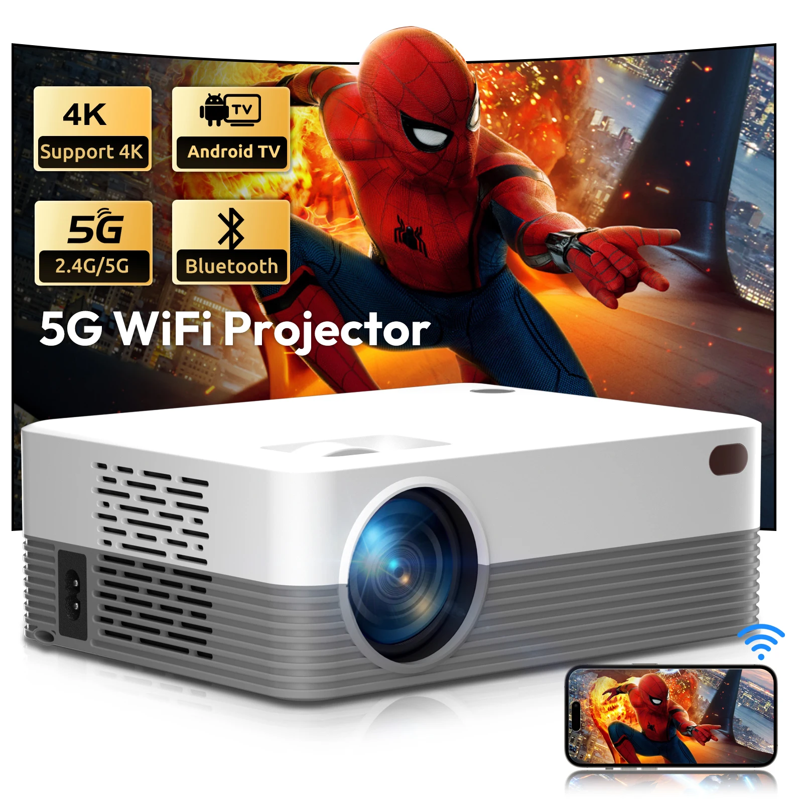 XGODY Portable 7000 Lumen Projector Mini HDMI FHD 1080P Home Pocket Beamer Party