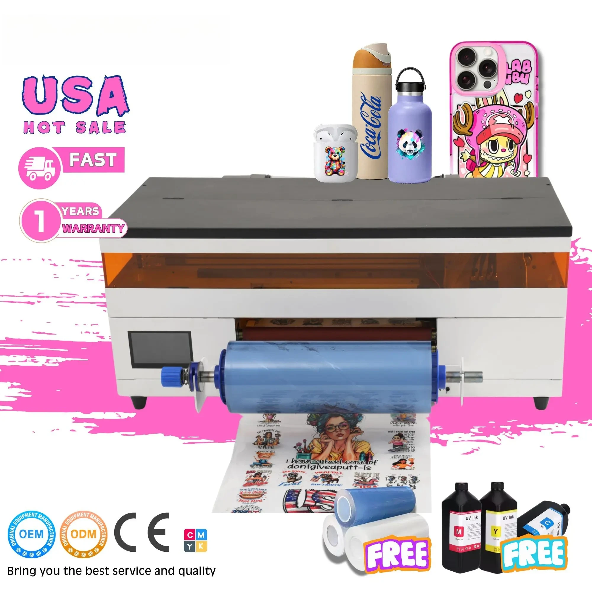 

Factory Direct Sale 30cm UV Printer Roll to Roll Digital Small UV DTF Printer Printing Machine With Laminator All in One